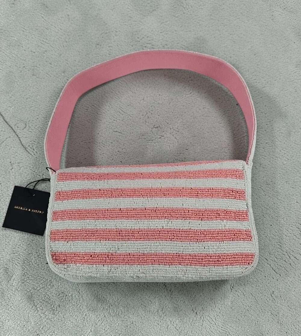 America & Beyond Beaded Lemon Shoulder Bag in Pink, Yellow & White - Picture 2 of 4